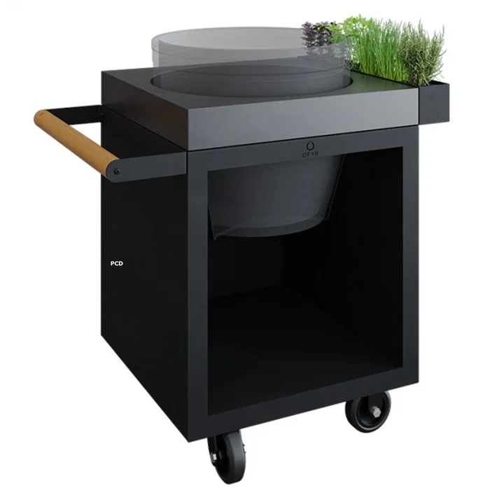 Table Noire 65 Pro Béton Ofyr Pour Kamado Big Green Egg