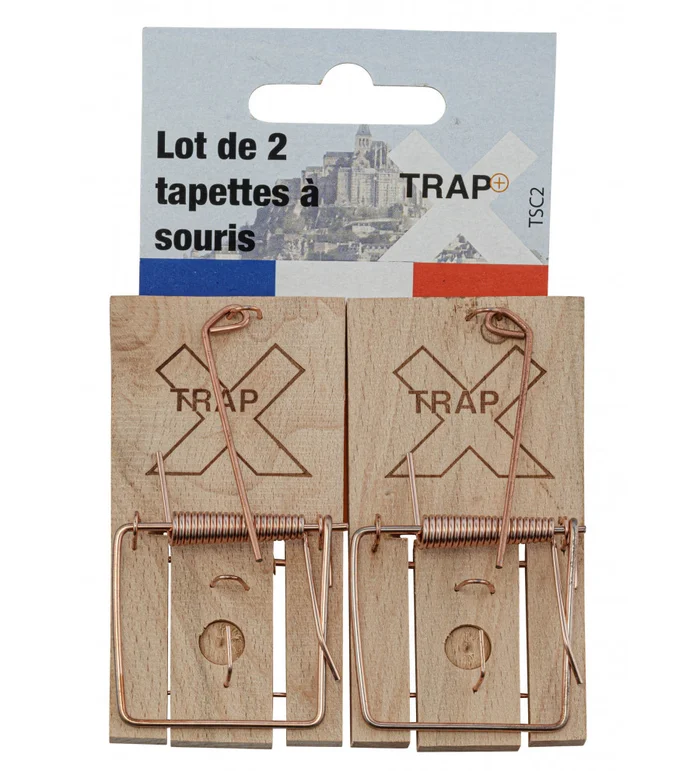 Tapette à souris en bois, lot de 2