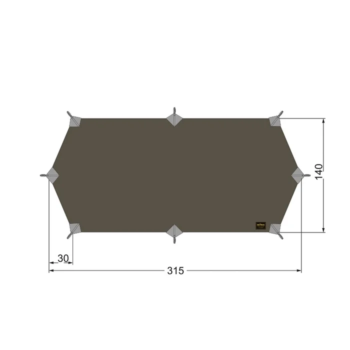 TARP WING 1LT – Toile Tatonka en polyamide/silicone – 315 x 140 cm – Vert SGO