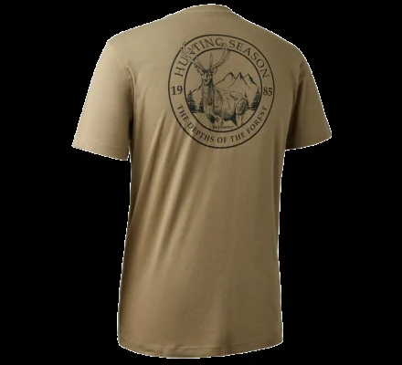 Tee-shirt à manches courtes dessin cerf beige Deerhunter