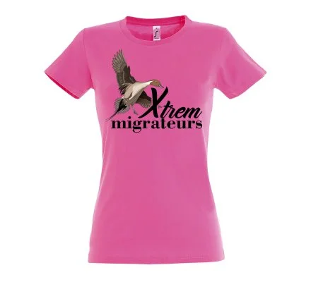 Tee-shirt canard pilet rose XTREM MIGRATEURS