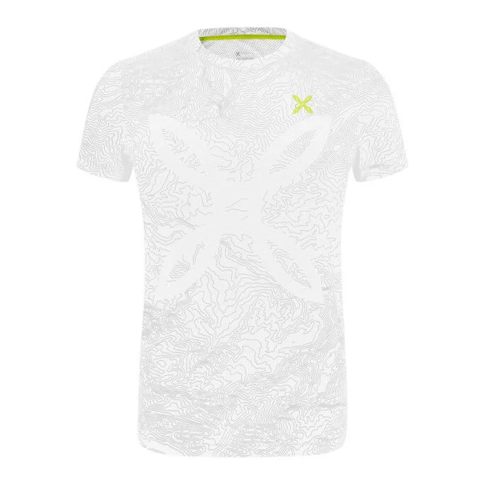 Tee-shirt de running homme Montura Topographic Sublime – Blanc/Plomb
