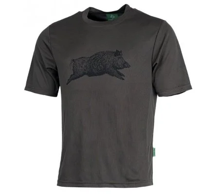 Tee-shirt enfant manches courtes sanglier kaki TREELAND