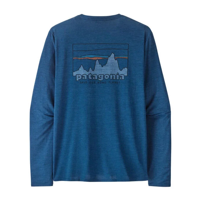 Tee-shirt graphique a manches longues Homme Patagonia Capilene Cool Daily – ’73 Skyline: Clement Blue X-Dye