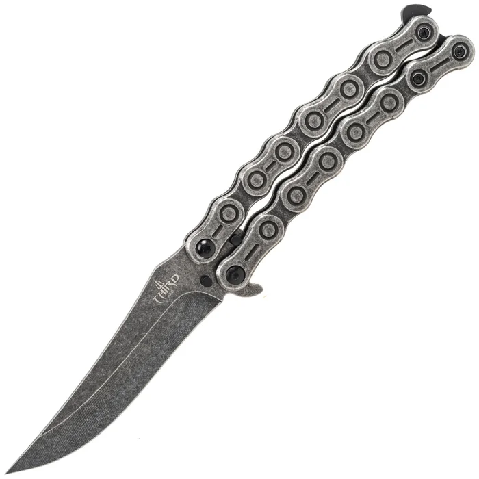 TH.K2819 COUTEAU PAPILLON THIRD CHAINE INOX STONEWASHED