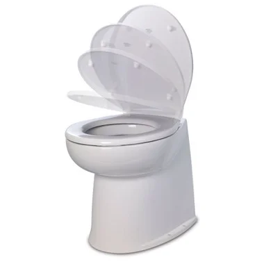 Toilettes électriques à eau douce de luxe de 17 po avec couvercle à fermeture douce Jabsco – 12 V