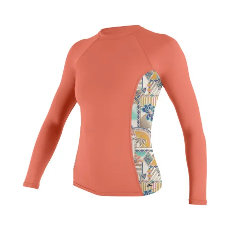 Tops Lycra FemmeO’Neill Wms Side Print L/S Rash Guard orange 2025