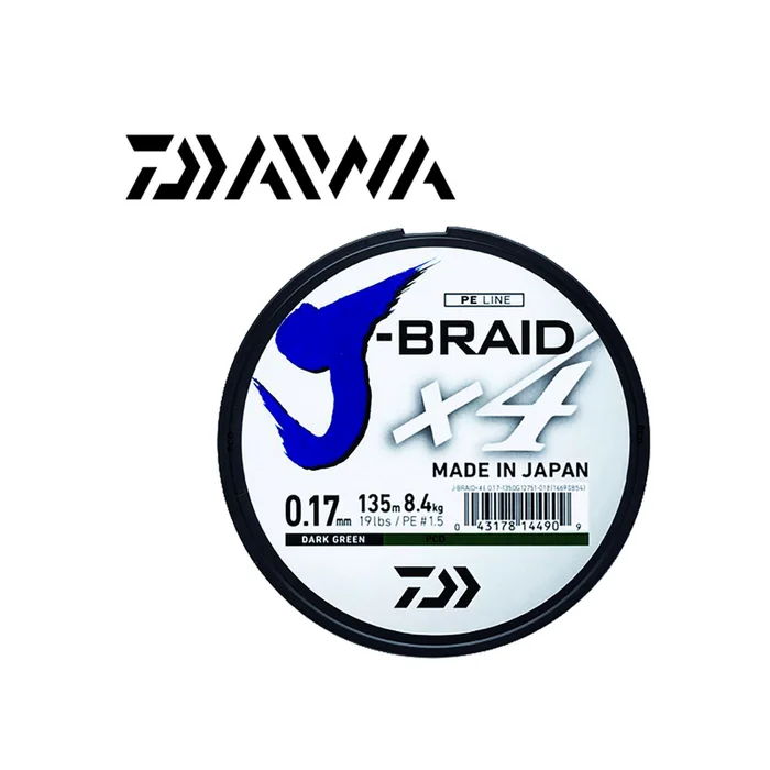 TRESSE DAIWA J-BRAID X4 150M MULTICOLORE