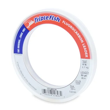 Triple Fish – Avançon 100% fluorocarbone – Transparent – Bracelet de 50 mètres