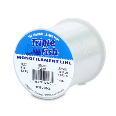 Triple Fish Monofilament Line – Transparent – Bobine de 1/4 livre