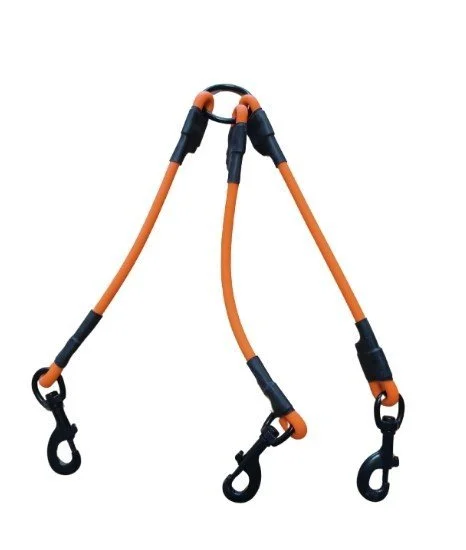 Tripleur pour chien orange fluo