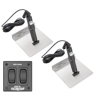 Trousse d’ailerons compensateurs Lectrotab XKA en acier inoxydable avec interrupteur à bascule – 12 x 9