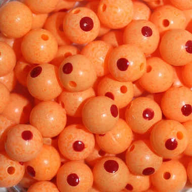 Troutbeads – 10mm 10ct – Blood Dot Eggs Orange soleil