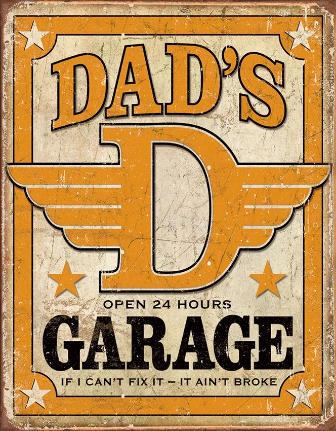 TSN1894 Affiche Metallique Dad&rsquo;s Garage