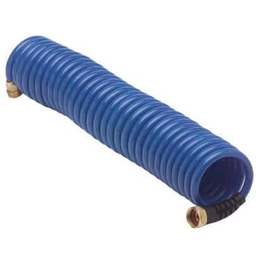 Tuyau spiralé bleu avec soulagement de flexion – 25 pi