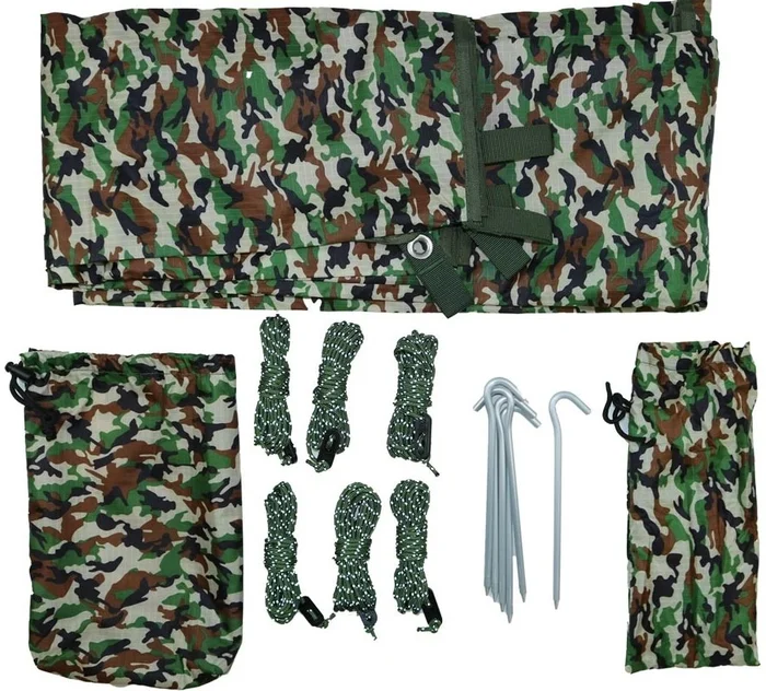 UANG.002 – Kit Bâche 2x3m + 6 piquets + 6 cordes Camo CCE