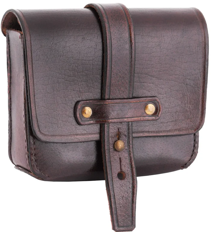 ULF-LP-26-BR – LARP Petite Sacoche en Cuir Brun Foncé