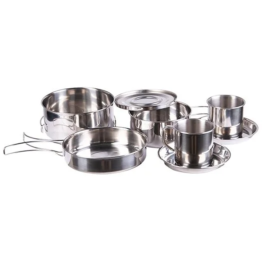 Ustensiles de cuisine Mil-Tec, acier inoxydable, 8 pièces