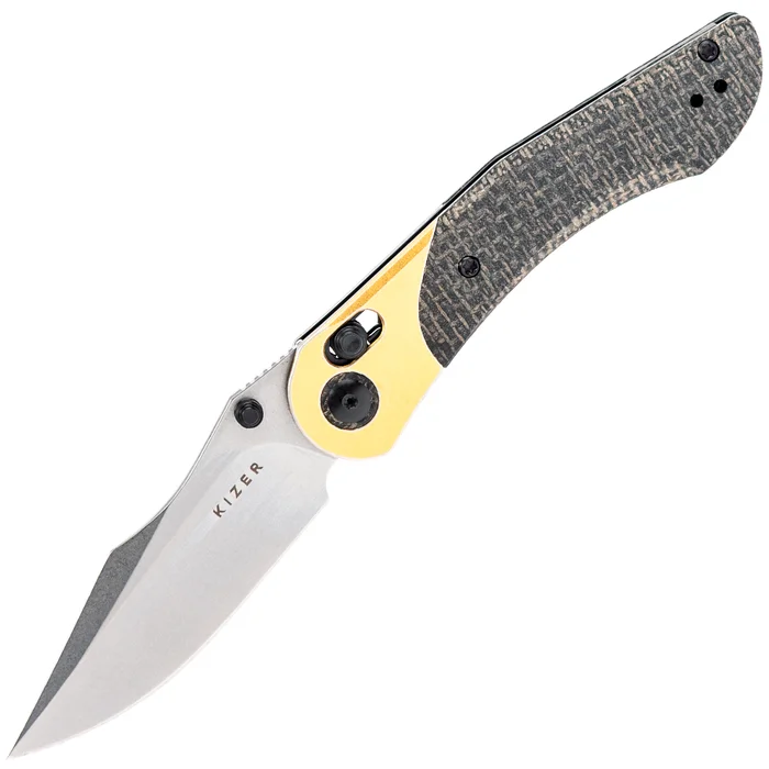 V3636A2 – Kizer Mini Mystic Burlap Micarta