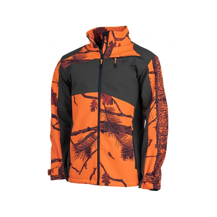 Veste de Chasse Softshell Orange Camouflage