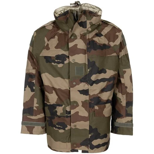Veste de pluie hardshell armée française avec capuche, Gore-Tex, CCE camo