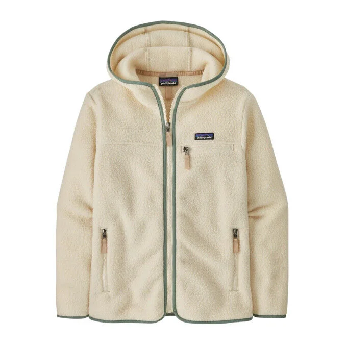 Veste polaire a capuche Femme Patagonia Retro Pile – Natural w/Ellwood Green