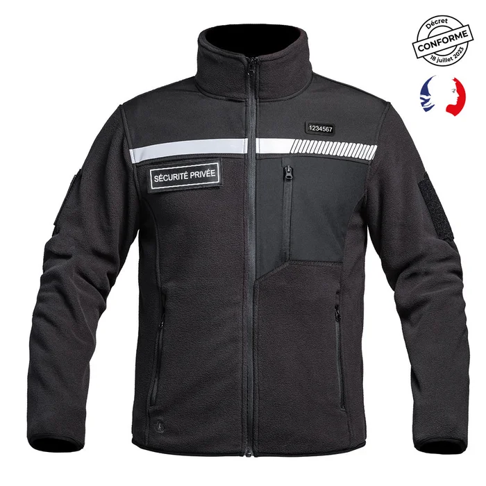 Veste Polaire SÉCU-ONE HV-TAPE Sécurité Privée Noir – Ref 01.203083