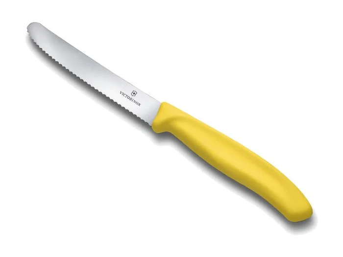 VIC 6.7836.L118 VICTORINOX COUTEAU TABLE /TOMATE SWISSCLASSIC 11CM JAUNE