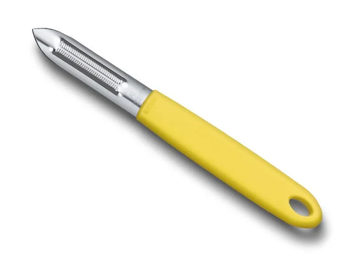 VIC 7.6077.8 VICTORINOX EPLUCHEUR 2 FENTES JAUNE A DENTS