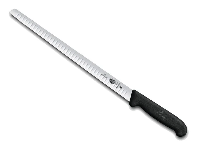 VIC5.4623.30 VICTORINOX COUTEAU A SAUMON ALVEOLE 30CM FLEXIBLE NOIR