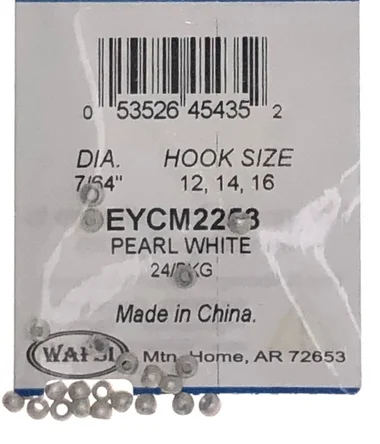 Wapsi Cyclops Beads – 24 par paquet – Blanc perle 7/64″