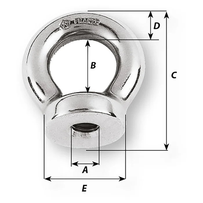 Wichard 5/16 Écrou à œil – 21/32″ de diamètre – Image 2
