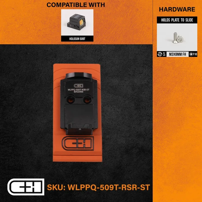WLPPQ-509T-RSR-ST – C&H Precision paltine Walther PPQ / Q4 / Q5 to Holosun 509T