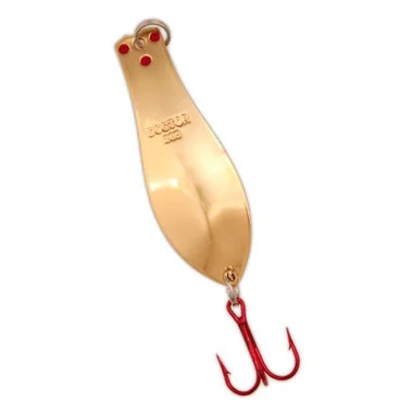 Yellow Bird – Cuillère Docteur Premium avec hameçons rouges LazerSharp en cuivre (PM103) – 3,75″ 5/8oz
